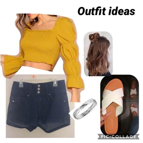 Dark blue denim shorts - Picture 4 of 5